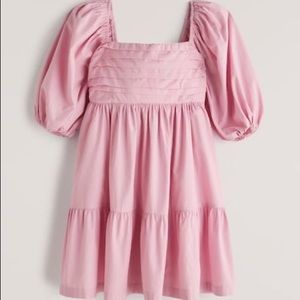 Abercrombie- Ruched Puff Sleeve Poplin Mini Dress